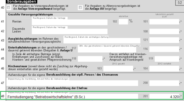 Fernstudium über Ehepartner steuerlich geltend machen