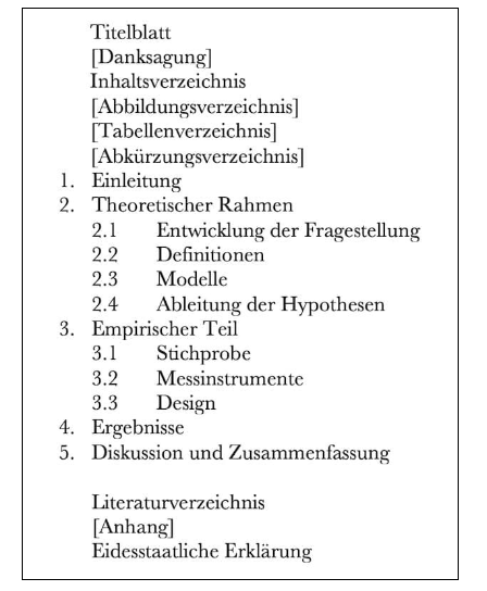 Inhaltsverzeichnis Bachelorarbeit Beispiel